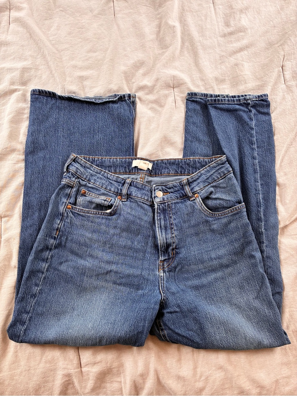 H & M high rise wide leg jeans